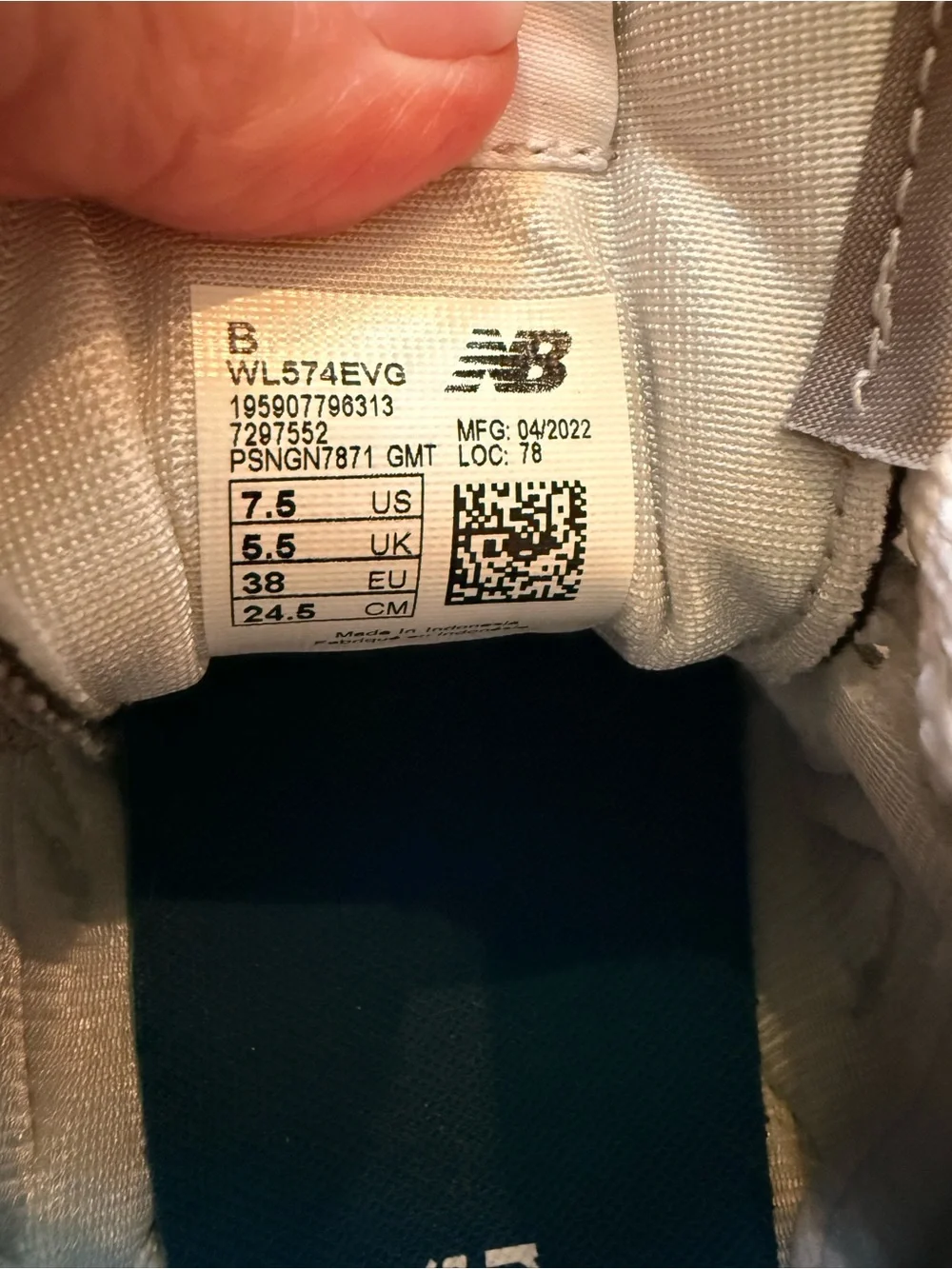 New Balance 574 Taupe Gray and White Mesh Suede Sneakers